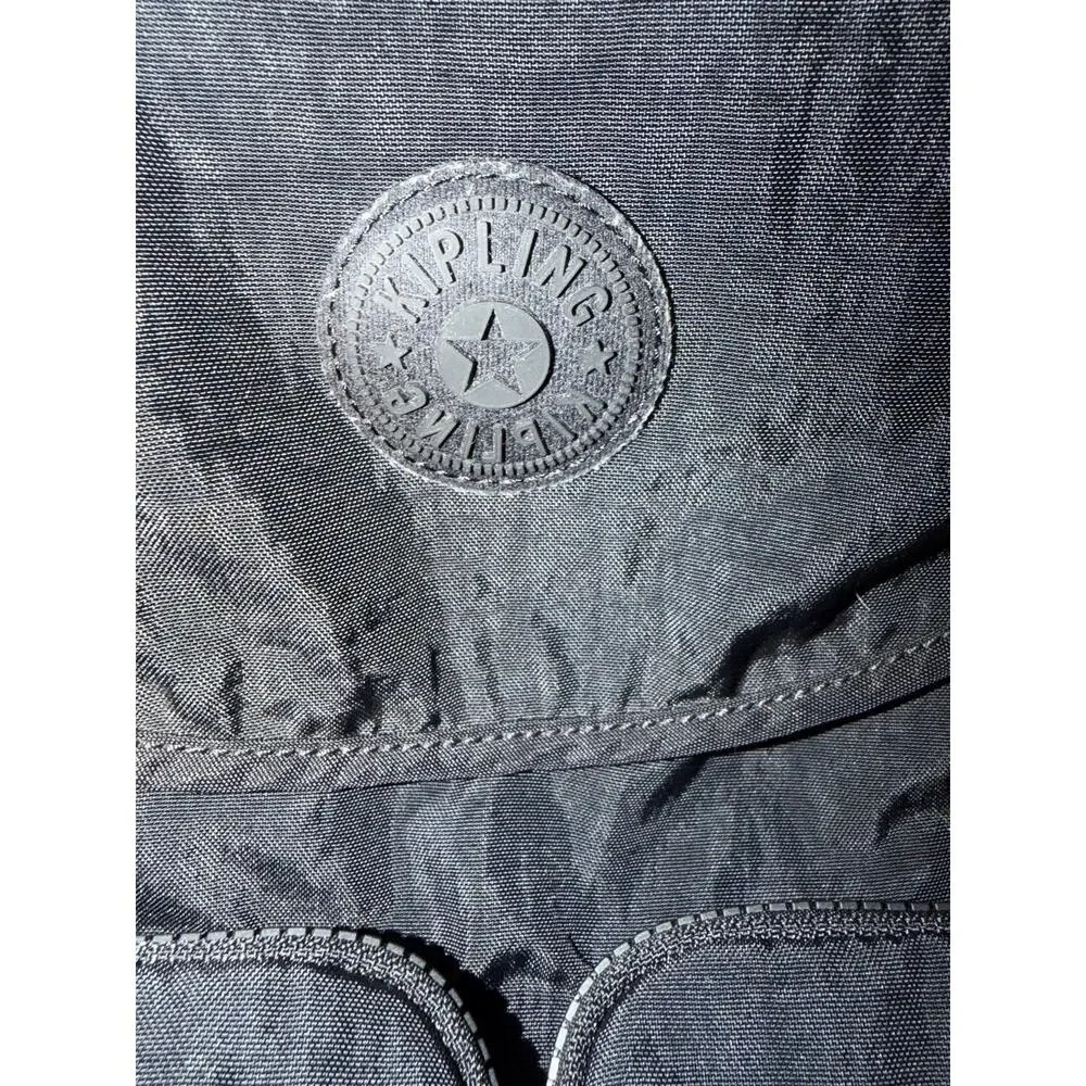 Kipling Black Nylon Flap Mini Backpack Bag Purse Double Front Pockets
